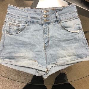Denim high waisted shorts